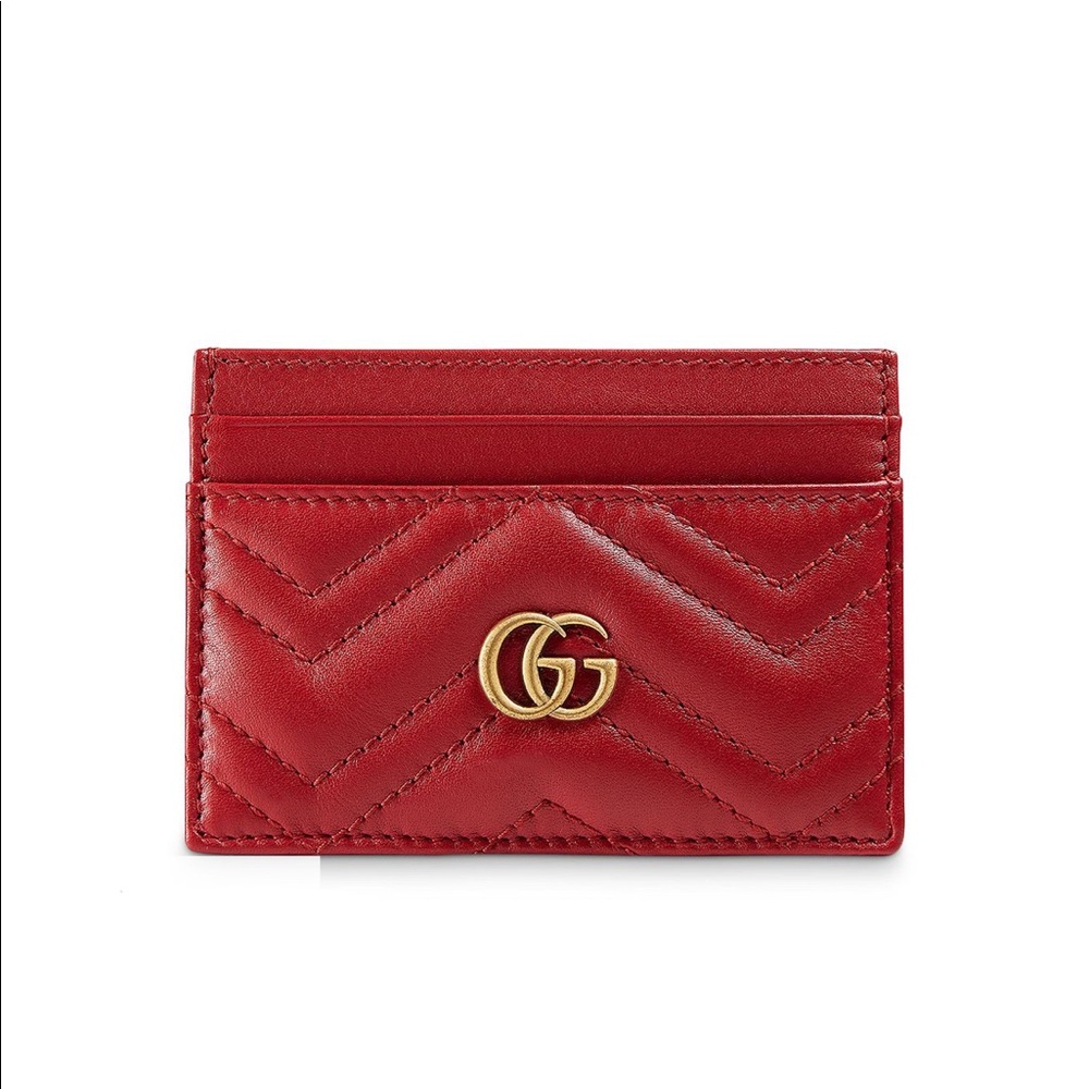 GUCCI GG Marmont Quilted Leather Card Case
